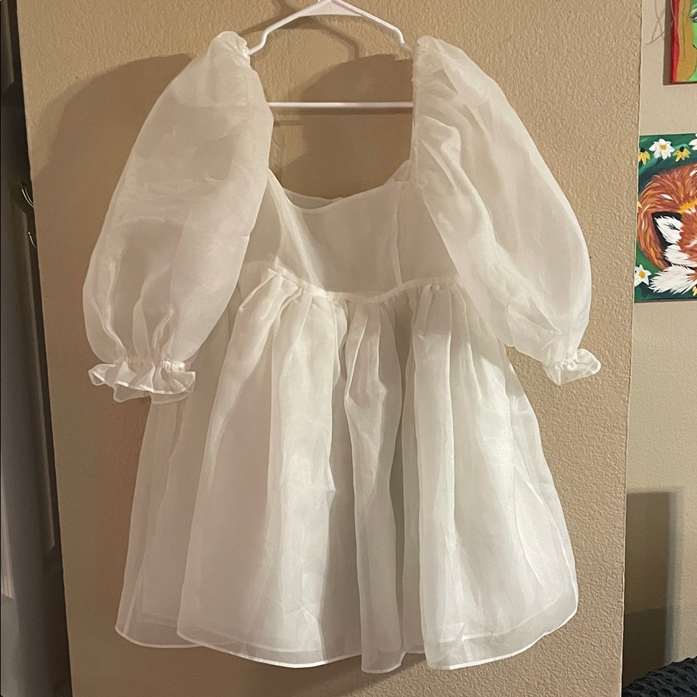 Selkie Puff Dress white